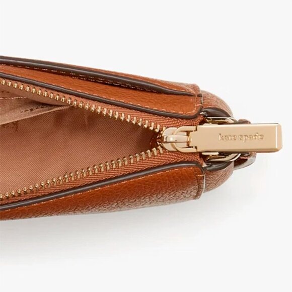 S Kate Spade Leila Top Zip Crossbody Bag Brown Pebbled Leather Purse KG463 NWT - Picture 8 of 9